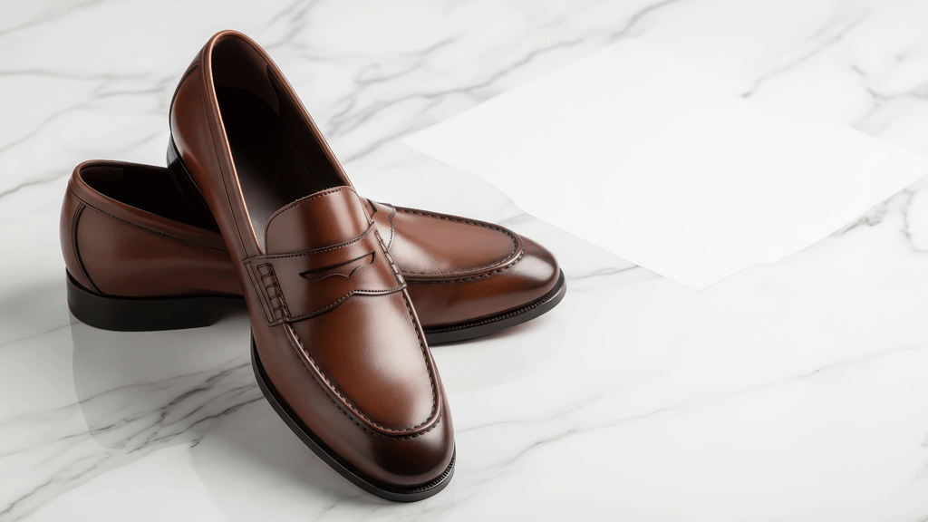 Femme portant des mocassins en cuir dans un contexte professionnel